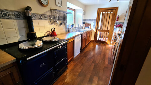 self-catering country kitchen with aga