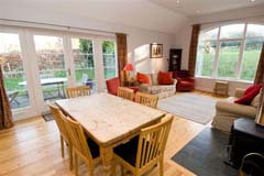 open fire in sitting room