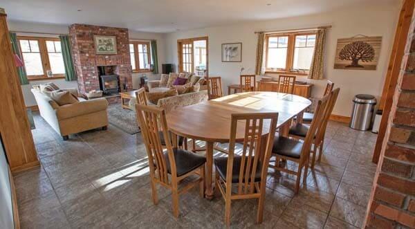 large dining area for group accommodation