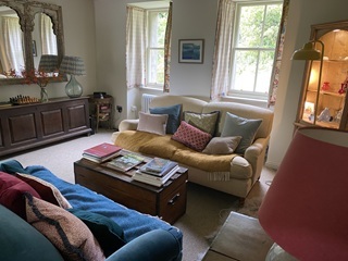 sofas and garden view
