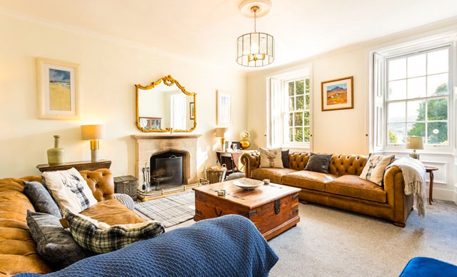 sitting room with real log fire