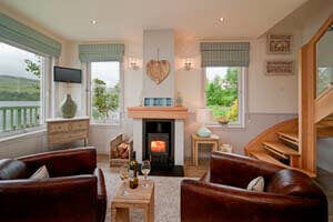 cosy wood burning stove in living room