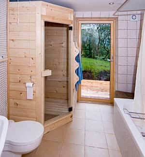 Sauna in disabled equipped bathroom