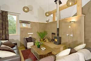 sittingroom with woodburning stove