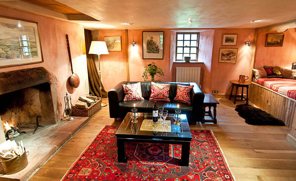luxury sofas and open fire