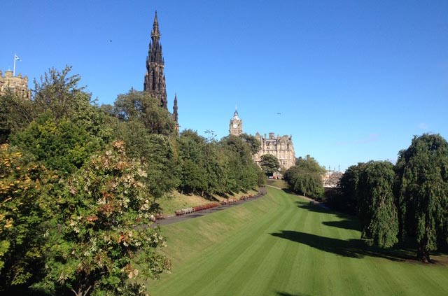 Princes Street Gardens park in Edinburgh