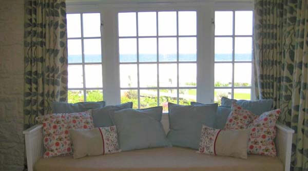 window seat looking at beach