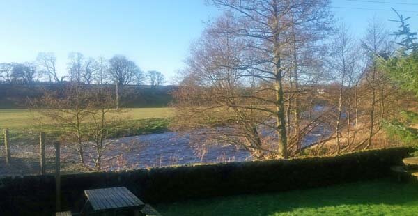 garden overlooking river in Galloway
