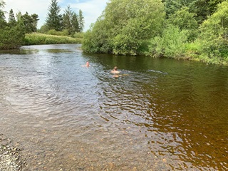 Wild swimming in River Esk