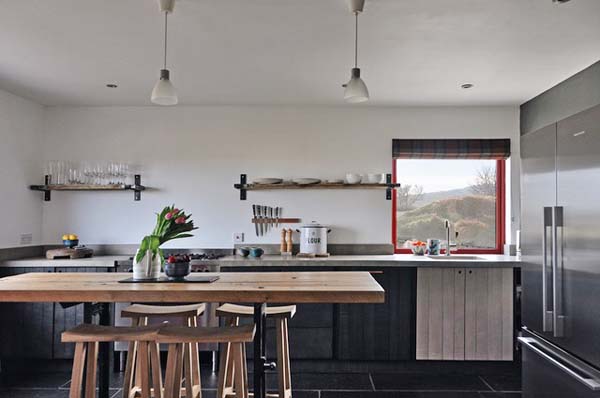 kitchen with a highland view