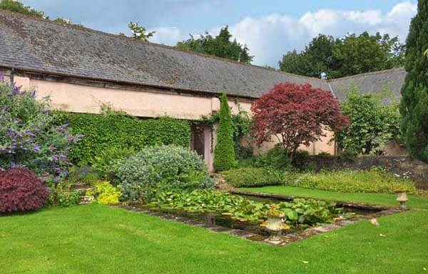 estate cottage pond and garden