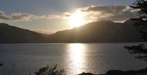 View over bay to the sea