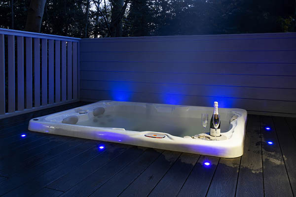 romantic colour lit hot tub