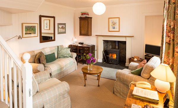 woodburning stove in sittingroom