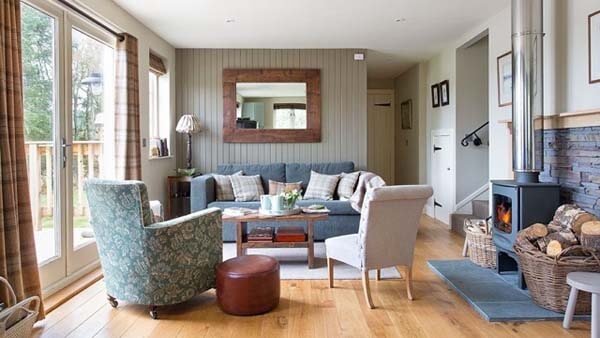 sittingroom with wood burning stove