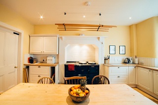 Scottish lodge kitchen with Aga