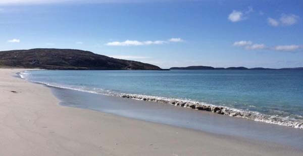 view from Hebrides from beach