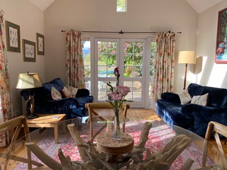 sittingroom with wood burning stove
