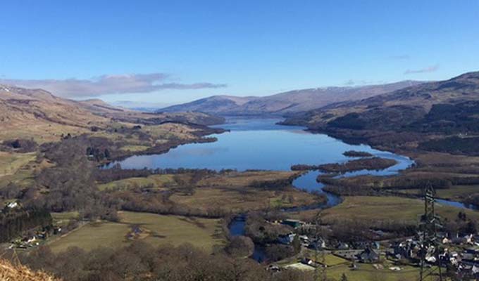 view of Loch Tay from mountain