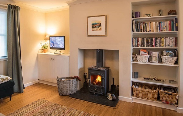 holiday cottage with wood burning stove