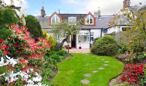 cottage view from garden