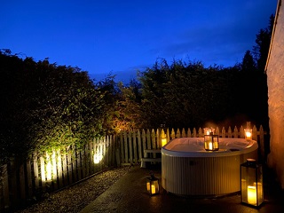 medieval cottage with hot tub