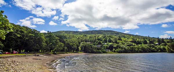 view over loch Tay to Kenmore beach