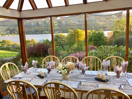 conservatory with views over Loch