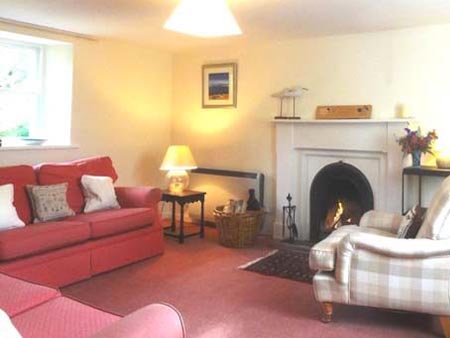 sitting room with real log fire