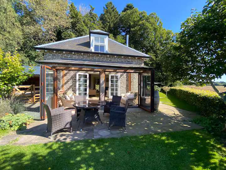 large sun room and patio