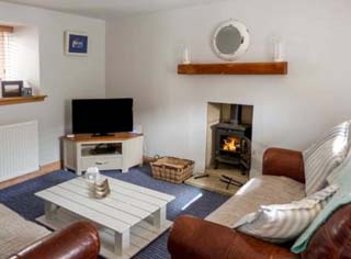 sittingroom with wood burning stove