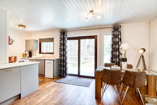 open plan living room in rented chalet